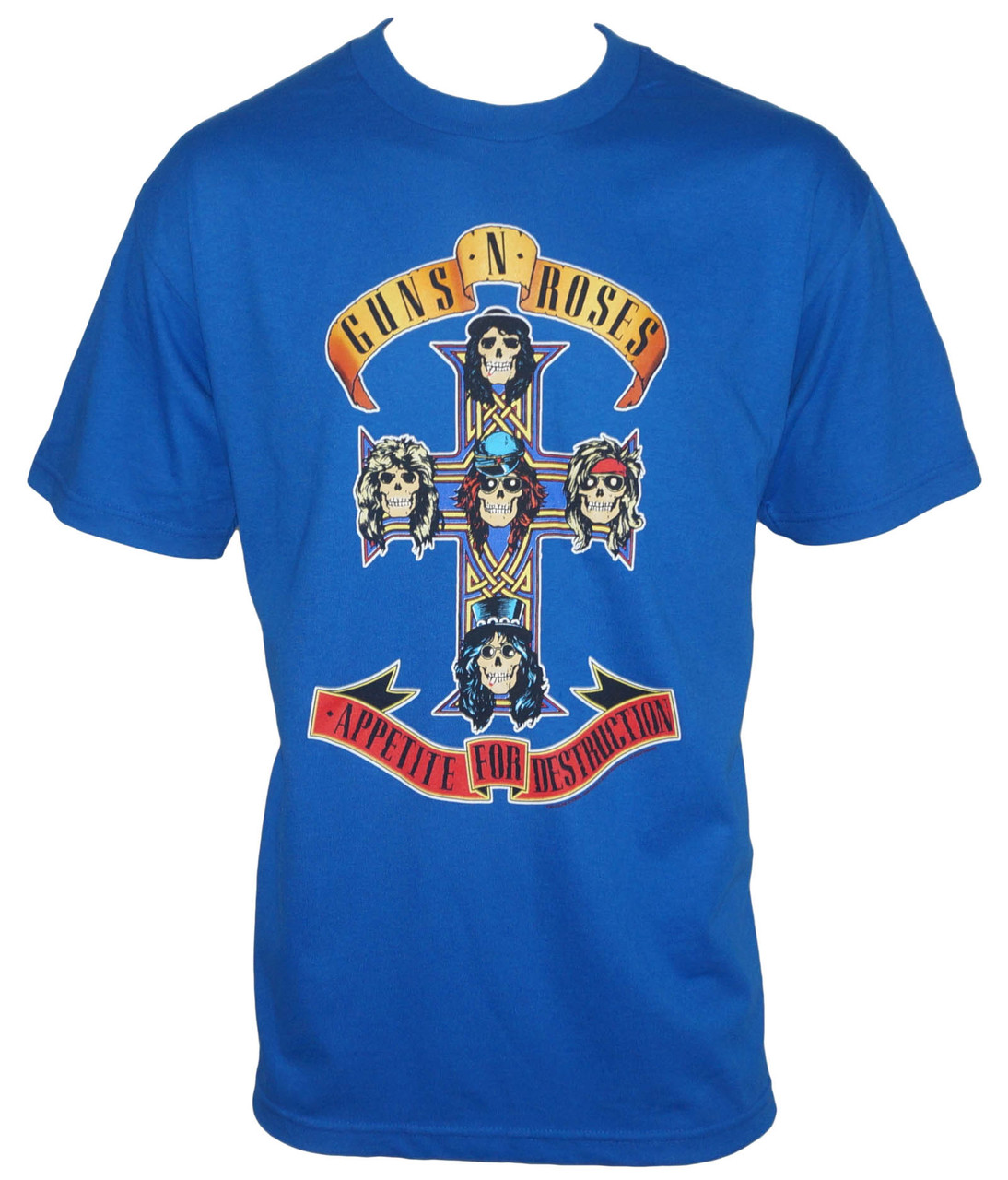 Guns N Roses Cross T-Shirt blue - Merch2rock Alternative Clothing